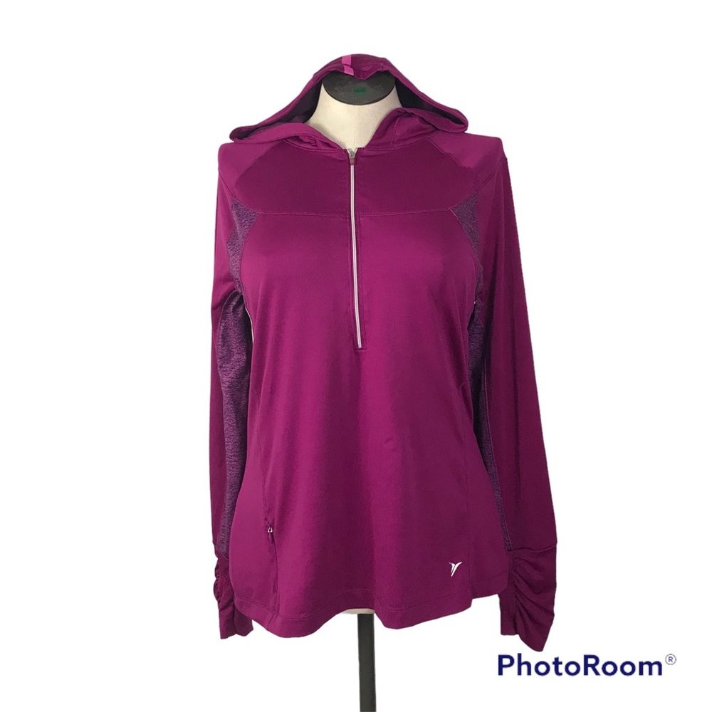 Old Navy Active Pullover Hoodie 1/3 zipper size XL color purple/pink thumb holes